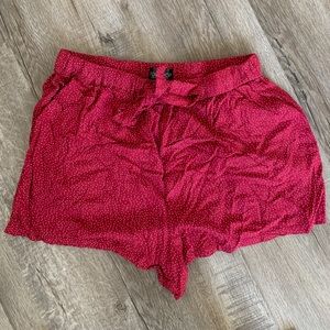 TOPSHOP Red Polka Dot Shorts